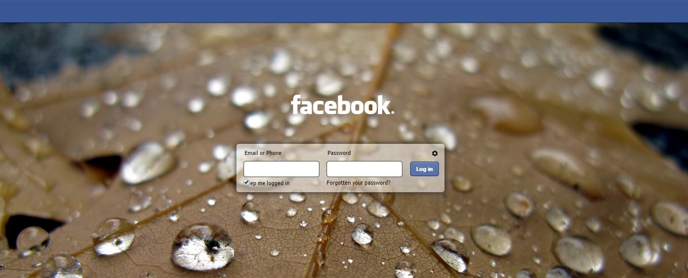 Facebook - Change Facebook Homepage Login Screen