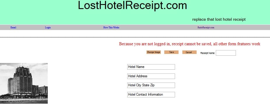 Lost Hotel Receipt - Replace that Lost Hotel Receipt