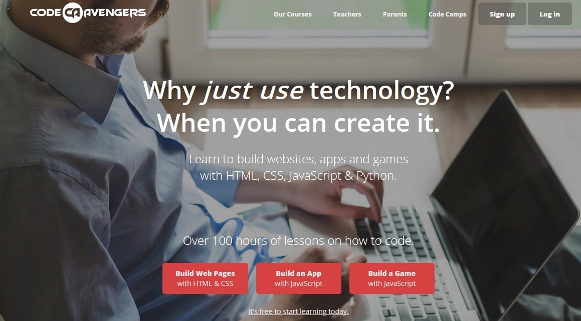 Code Avengers - Learn to build websites, apps and games with HTML, CSS, JavaScript and Python