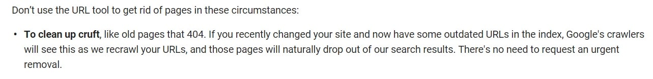 Don't Use URL Removal Tools to Get Outdated URLs De-indexed
