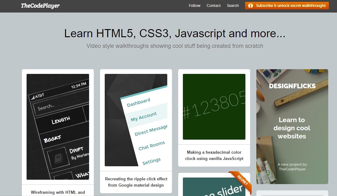 TheCodePlayer - Learn HTML5 CSS3 and Many More Coding Stuffs Online