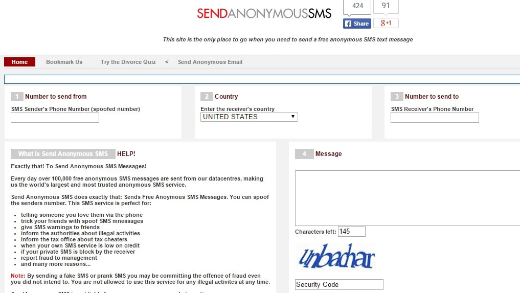 Send Free Anonymous SMS via the Web Without Any Registration