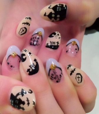 Free-hand-and-stamping-nail-designs-art