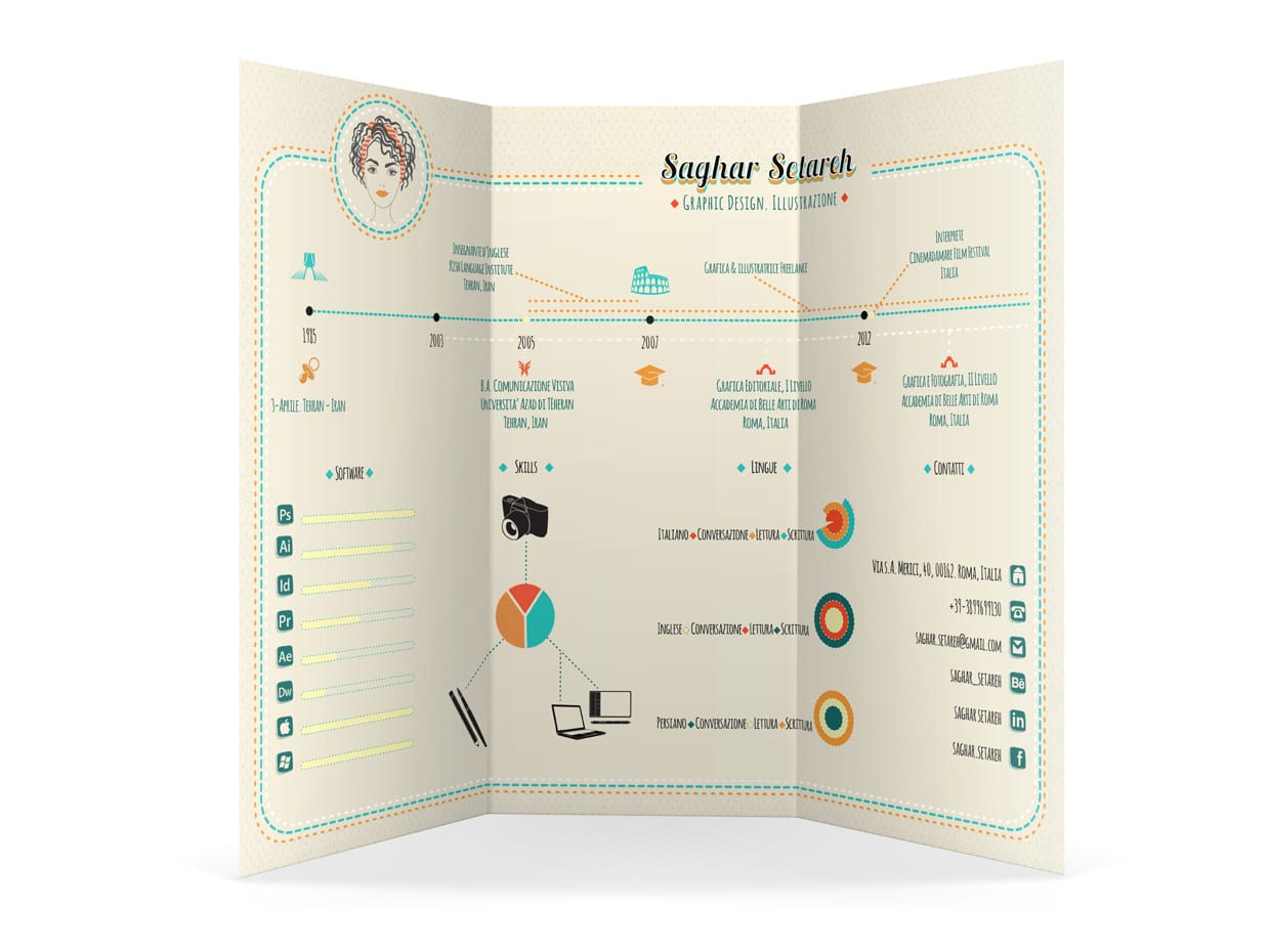 Infographic CV Mini Portfolio Design Resume Template Sample