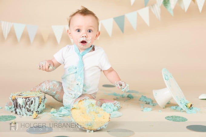 Little Funny Baby Boy Smashed a Cake - Funny Cute Baby Pictures