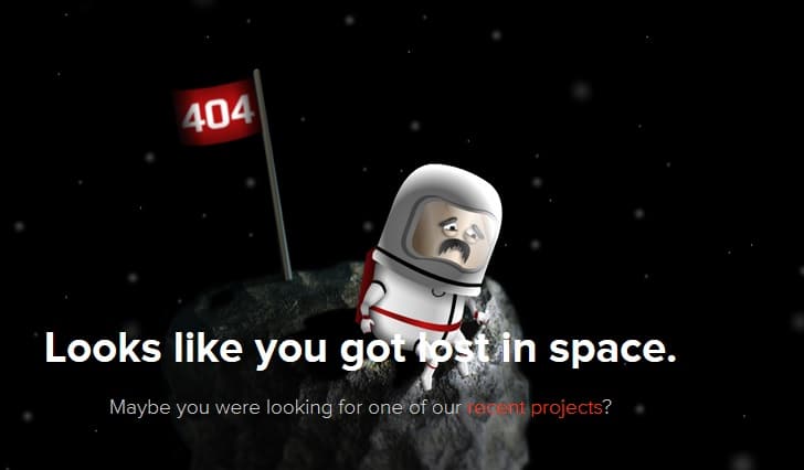 Lost in Space 404 Error Page Design