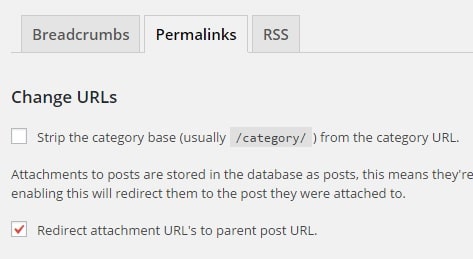 Redirect Media Attachments to Paremt Post - WordPress Advanced Permalink Settings
