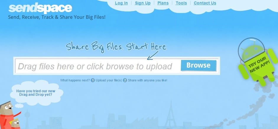 SendSpace - Free Space for Large File Hosting