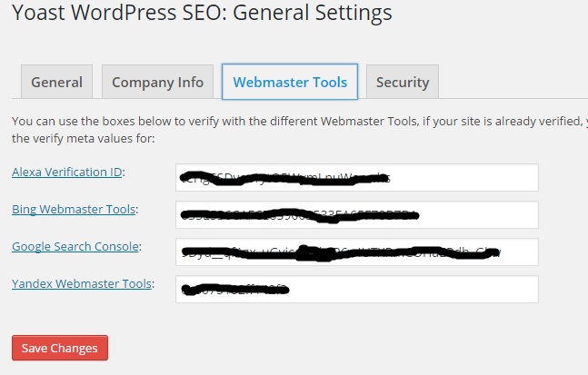 Set Up WordPress SEO by Yoast Plugin - Webmasters Tools Settings