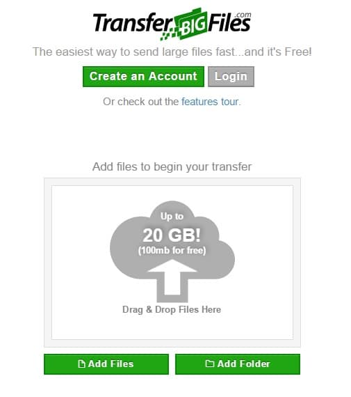 TransferBigFiles - Email or Send Large Files for Free