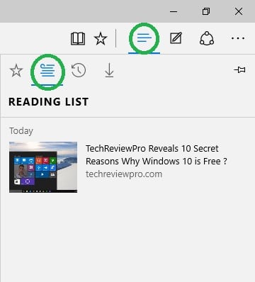 Access Your Reading List in Microsft Edge Directly - Windows 10 Tips and Tricks