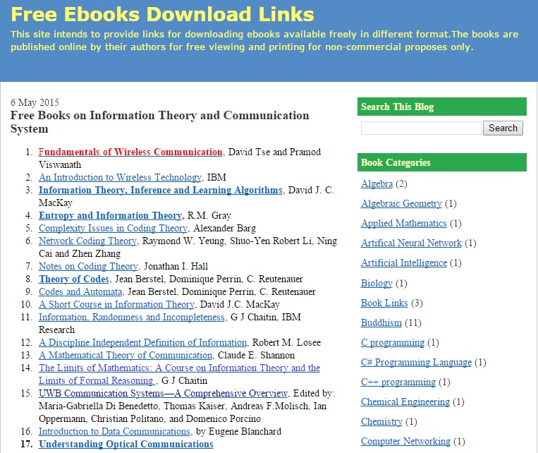 Free eBook Download Links - Get Links for Downloading Free eBooks