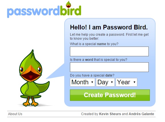 Password Bird - Simple and Quick Secure Random Password Generator