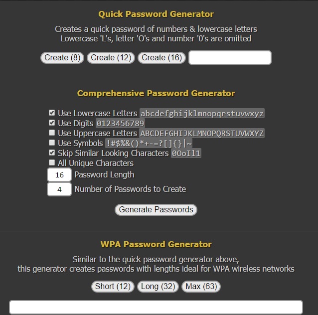 Quick Password Generator - Generate Secure Random Passwords Online