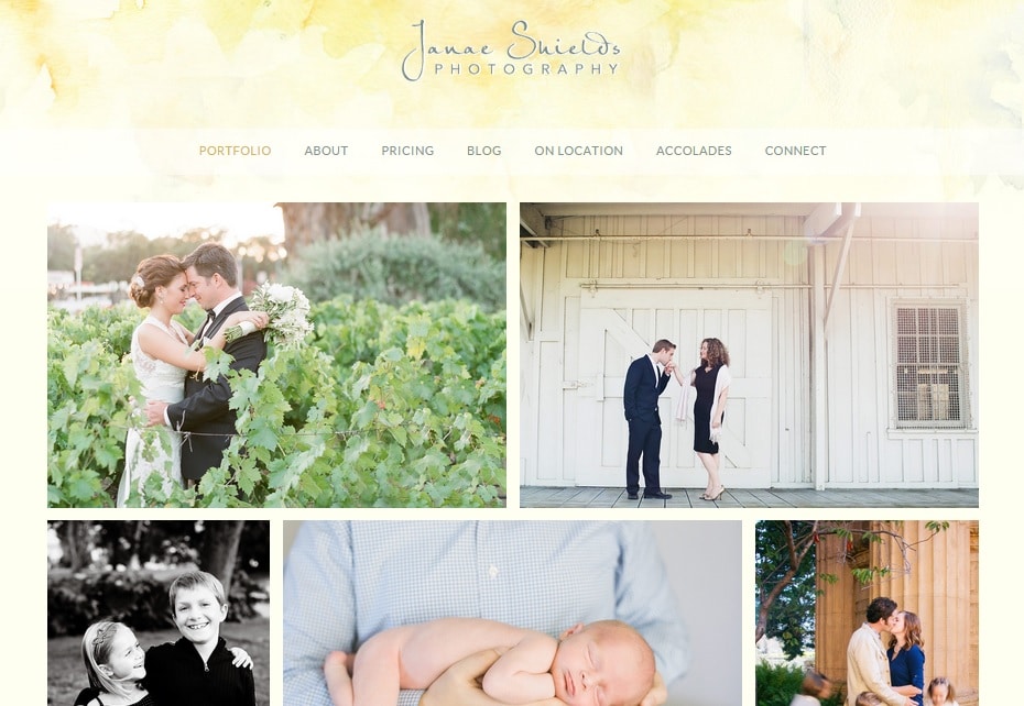 Janae Shields Photography Website Design Ideas for Portfolio