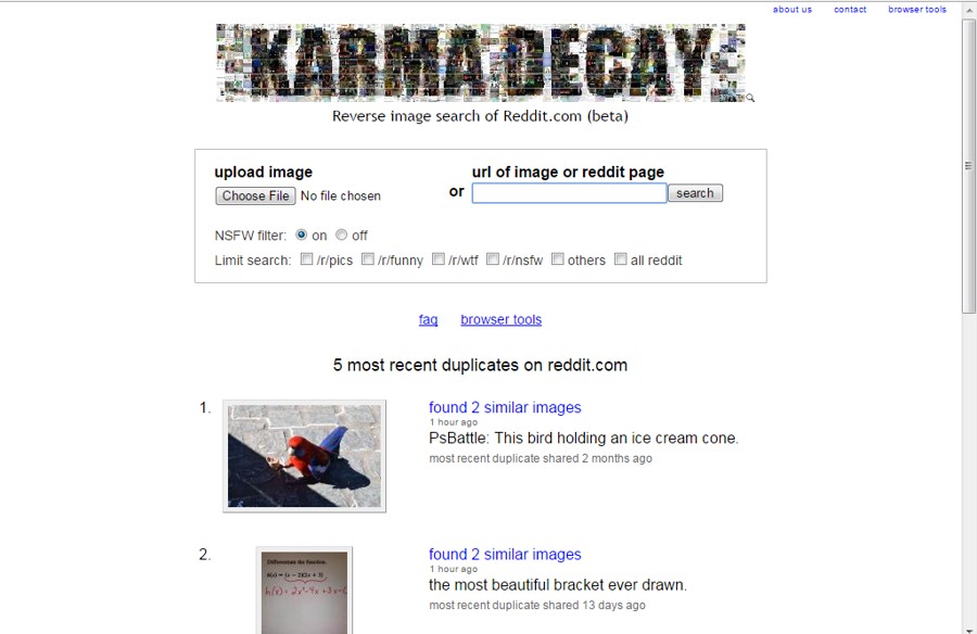 Karma Decay - Reverse Image Search by Reddit
