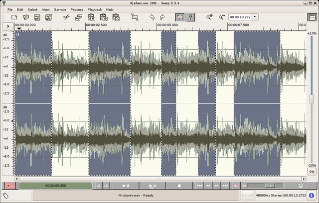 sweep: Edit almost any audio file - best free audio editing software for Linux