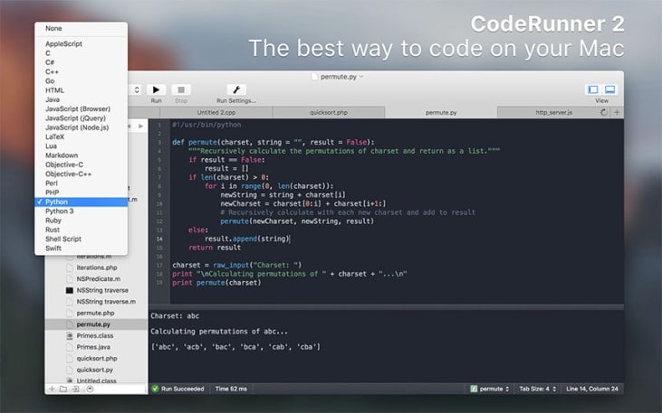 CodeRunner 2 Paid Mac Text Editor IDE Level Editing Best Text Editor for Mac - Best Mac Text Editor - Paid and Free Text Editor for Mac