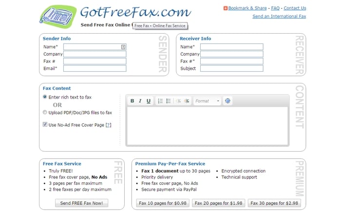 GotFreeFax.com - Free Online Fax Services to Send Fax Online for Free - Send a Fax from Computer