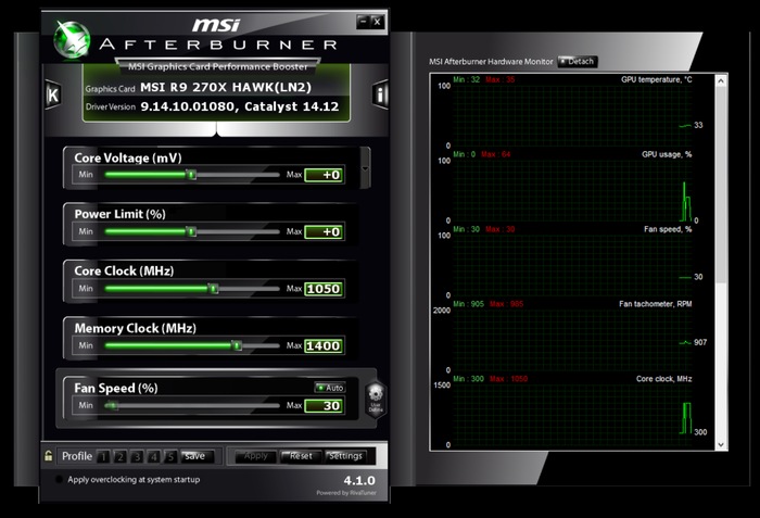 MSI Afterburner- GPU overclocking software for Nvidia - best GPU and CPU overclocking software