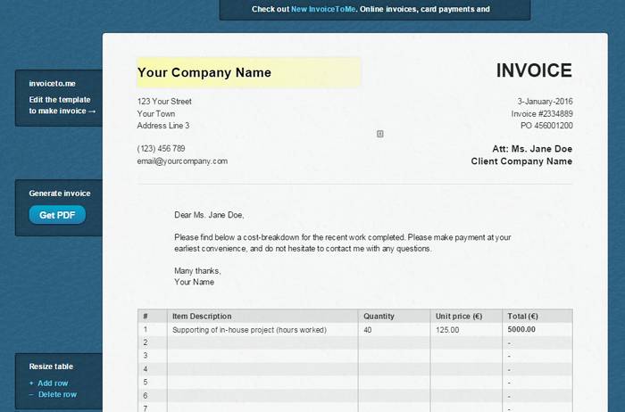 InvoiceToMe - Best Invoice Creator Online to Create Template Based Invoice Online for Free