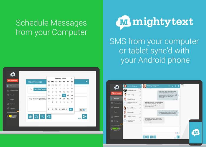 MightyText - Send Text from Android Phone - Send a Text from PC - Schedule SMS from Computer