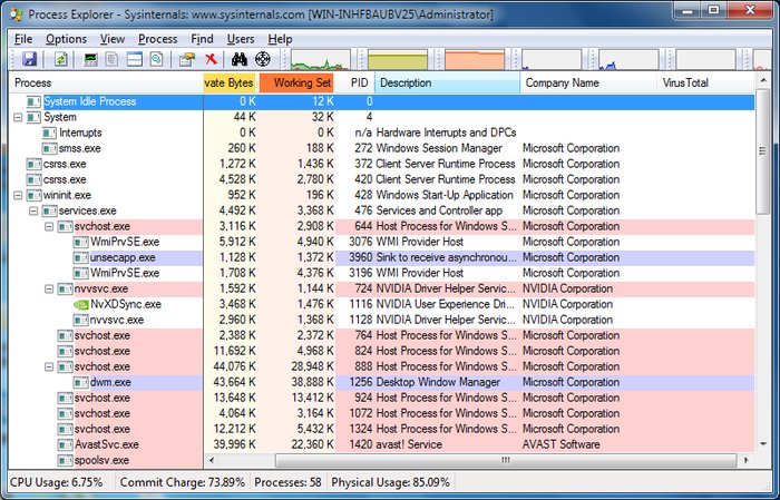 Process-Explorer-Interface - Spy Detector Software for Windows