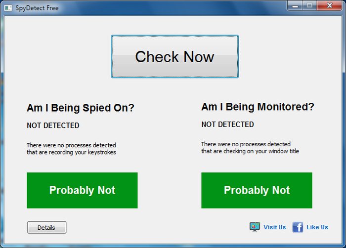 Results - Free Spy Detector Software for Windows - Spy Detect Free for Windows