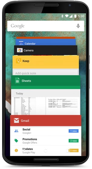 Google Android 5.0 Lollipop Multi-Tasking