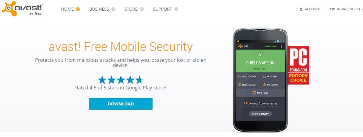 avast - Best Free Mobile Security Apps