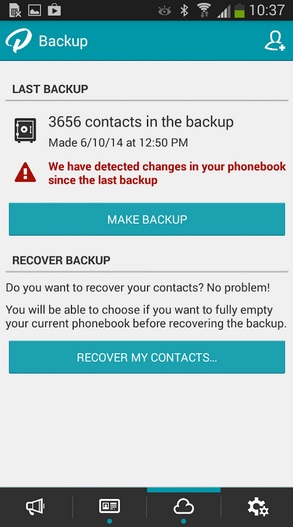 Perpetuall Backup Your Contacts from Phonebook