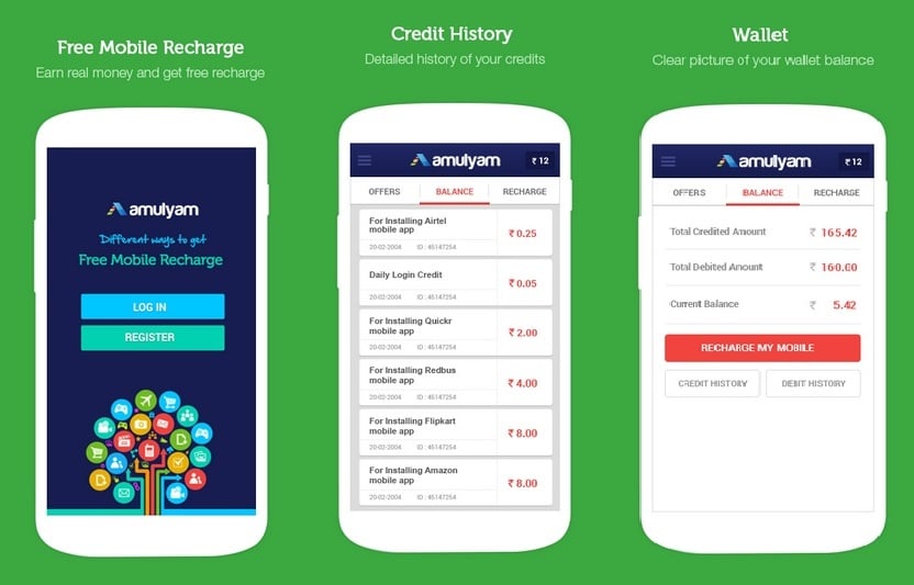 Amulyam - Best Android Apps to Get Free Mobile Recharges