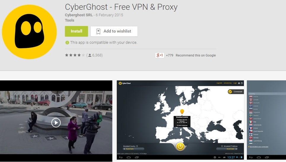 CyberGhost - Free VPN and Proxy