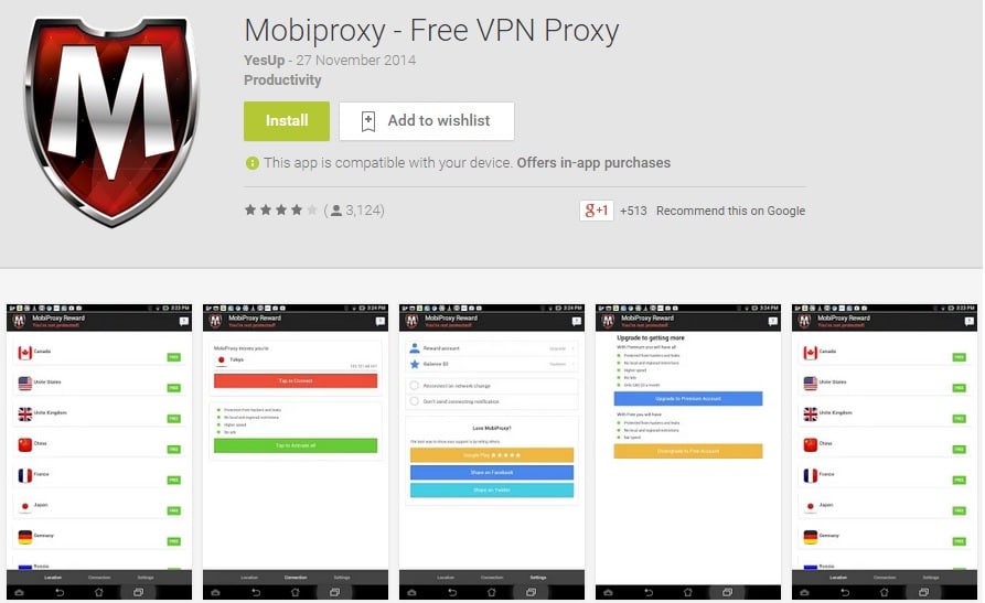 Mobiproxy - Free VPN Proxy Android App