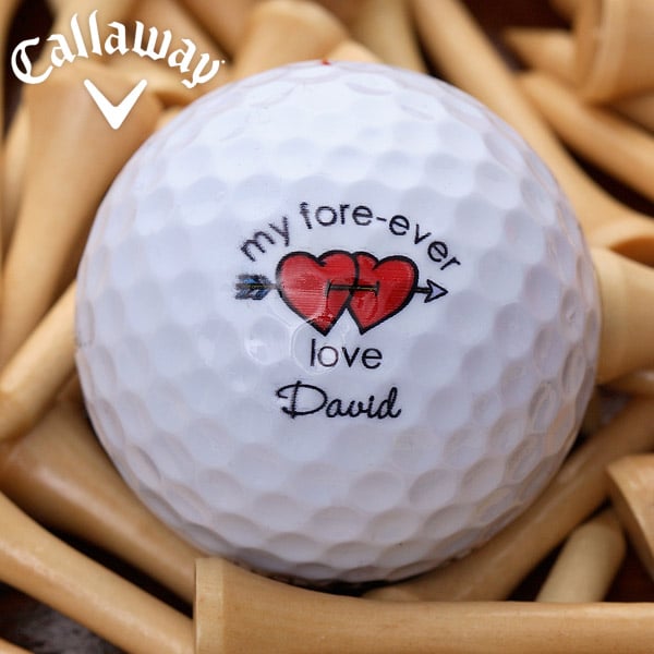 Personalized Loving Hearts Golf Ball Set - Cheap Valentines Day Gift Ideas for Men