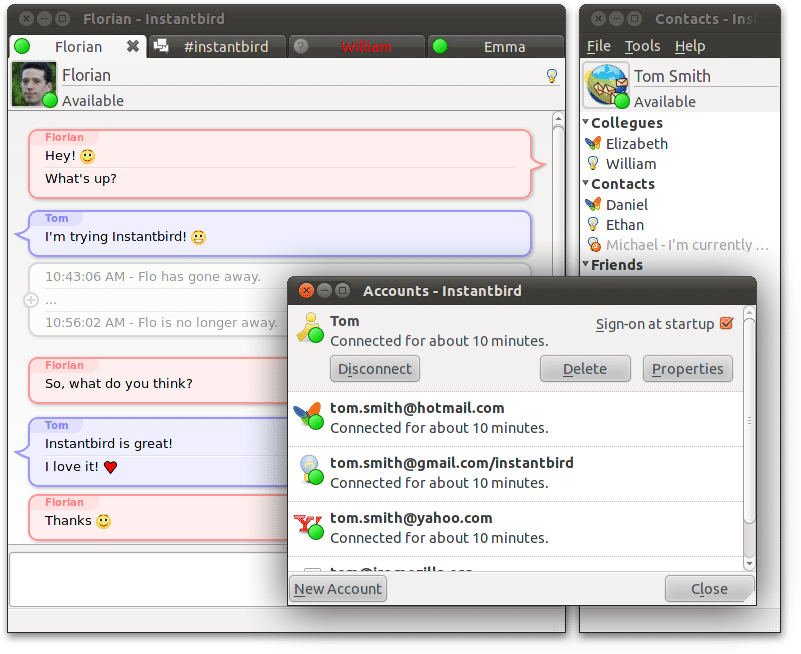 Instantbird- cross platform instant messaging program client for Linux, Windows and Mac