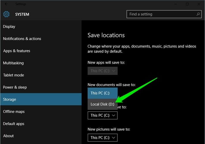 Change-Save-Location-Select-Drive - Why and How to Change Default Save Location in Windows 10?