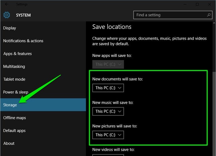 Change-Save-Location-Storage - Why and How to Change Default Save Location in Windows 10?