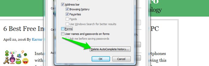 Disable-Autofill-in-Browser-Delete-history - How to Clear Autofill: How to Delete Autofill in Chrome & other Browsers?