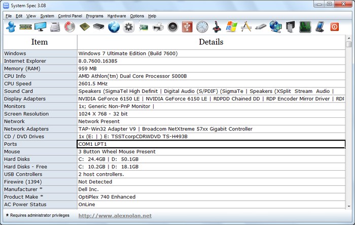 System-Spec- Roboust-System -information-tool - Best Free System Information Utilities to Check System Information - How to Find System Specs on Windows 7