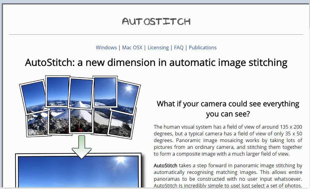 AutoStitch - Best Photo Stitching Software - Photo Stitch for Mac and Widows - Panorama Photo maker - Top 10 Best Photo Stitching Software for Panorama Photography 