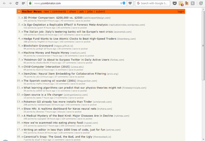 Hacker news - Sites Like Reddit - Websites Like Reddit - Reddit Alternatives - Sites Similar to Reddit