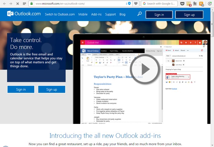 Microsoft Outlook - Free Email Service Provider - Top 8 Best Free Email Service Providers for Free Email Accounts