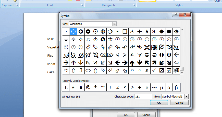 choose-wingdings - Insert a checkbox in Word: How to Insert a Checkbox in Word Easily
