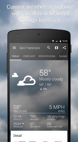1weather - Best Android Weather Apps - Best Weather Widgets for Android
