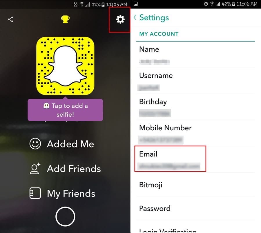 snapchat account