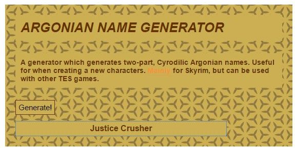 Best Argonian Name Generator - Best Skyrim Name Generators for Argonian, Dark Elf and Nord Names