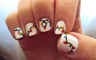 String Light - Best Christmas Nail Art Ideas and Designs -7 Simple Yet Attractive Christmas Nail Art Ideas for Holidays