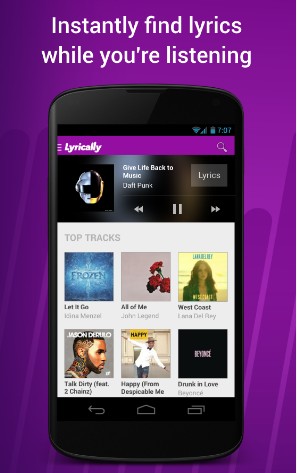 Lyrically - Best Song Lyrics Apps for Android - Best Apps for Lyrics