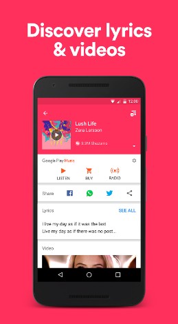 shazam - best song lyrics app - Best Song Lyrics Apps for Android - Best Apps for Lyrics